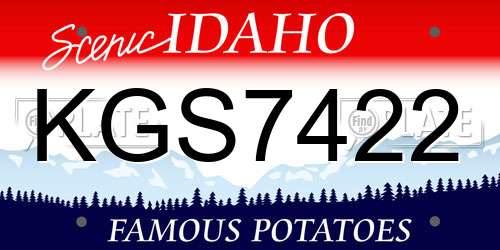 KGS7422 Idaho License Plate