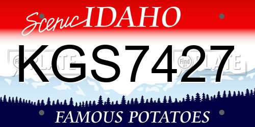 KGS7427 Idaho License Plate