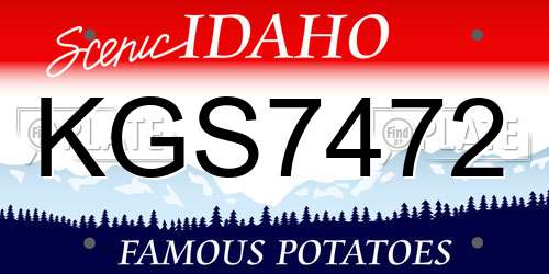 KGS7472 Idaho License Plate