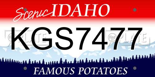 KGS7477 Idaho License Plate