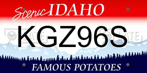 KGZ96S Idaho License Plate