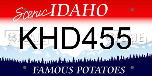 KHD455 Idaho License Plate