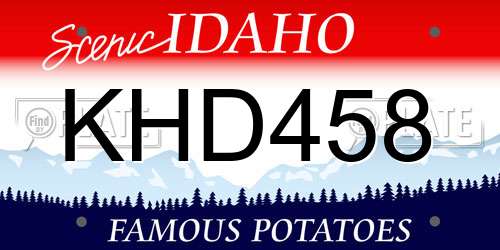 KHD458 Idaho License Plate