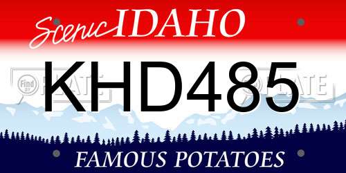 KHD485 Idaho License Plate