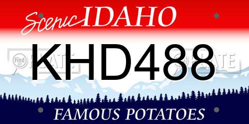 KHD488 Idaho License Plate