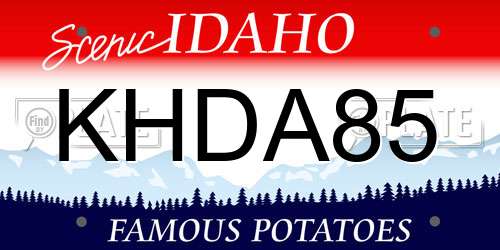 KHDA85 Idaho License Plate