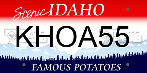 KHOA55 Idaho License Plate