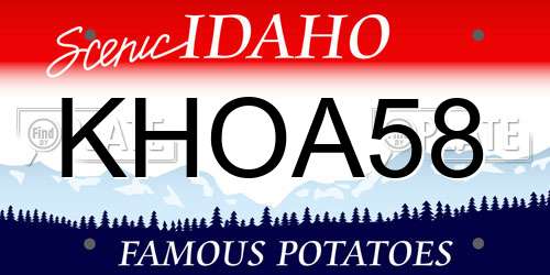 KHOA58 Idaho License Plate