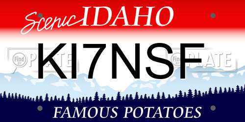 KI7NSF Idaho License Plate