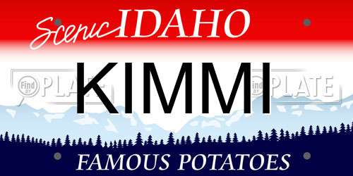 KIMMI Idaho License Plate