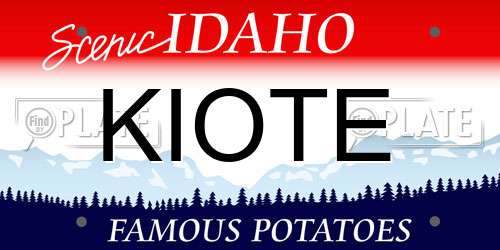 KIOTE Idaho License Plate