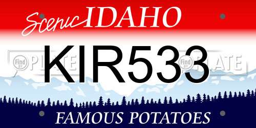 KIR533 Idaho License Plate