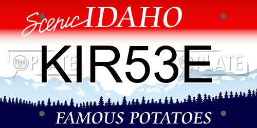 KIR53E Idaho License Plate