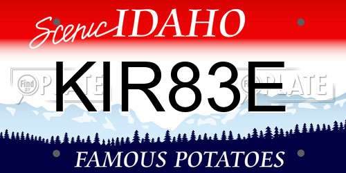 KIR83E Idaho License Plate