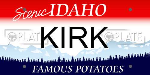 KIRK Idaho License Plate