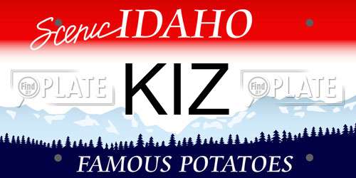 KIZ Idaho License Plate