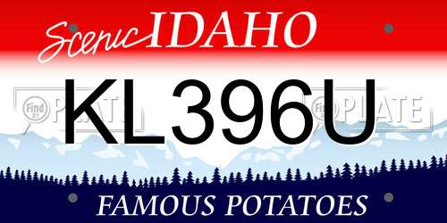 KL396U Idaho License Plate