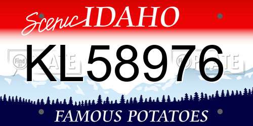 KL58976 Idaho License Plate