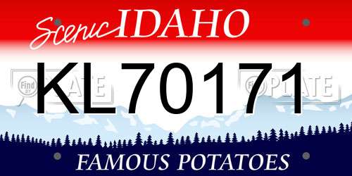 KL70171 Idaho License Plate