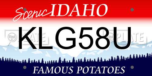 KLG58U Idaho License Plate