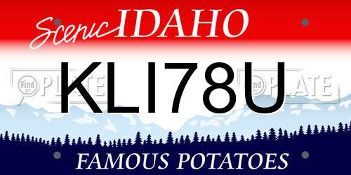 KLI78U Idaho License Plate