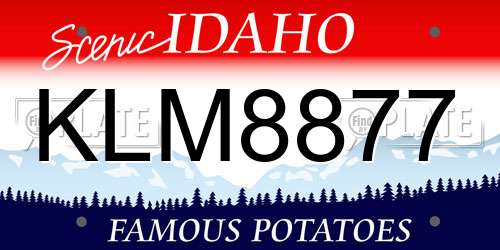KLM8877 Idaho License Plate