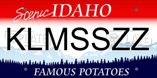 KLMSSZZ Idaho License Plate