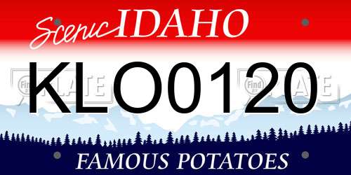 KLO0120 Idaho License Plate