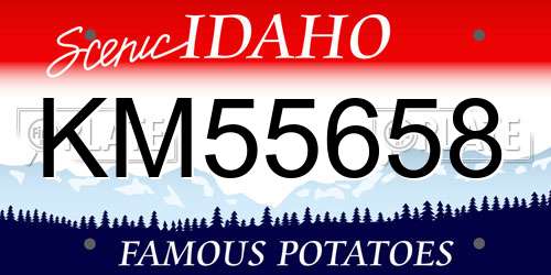 KM55658 Idaho License Plate