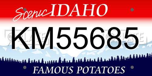 KM55685 Idaho License Plate