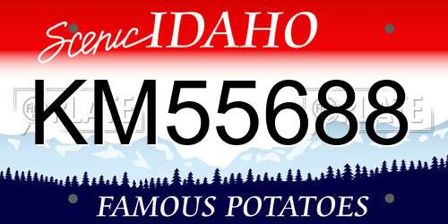 KM55688 Idaho License Plate
