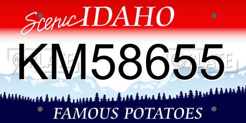 KM58655 Idaho License Plate