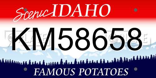 KM58658 Idaho License Plate