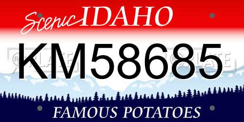 KM58685 Idaho License Plate