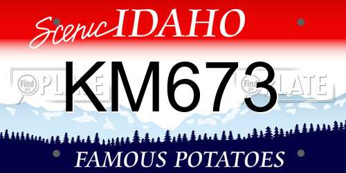 KM673 Idaho License Plate