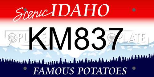 KM837 Idaho License Plate