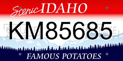 KM85685 Idaho License Plate