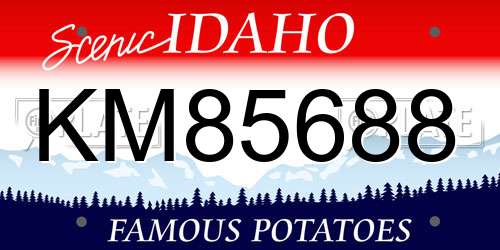 KM85688 Idaho License Plate
