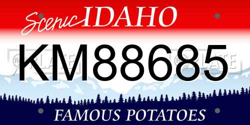 KM88685 Idaho License Plate