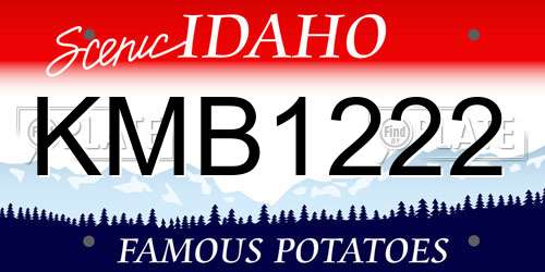 KMB1222 Idaho License Plate