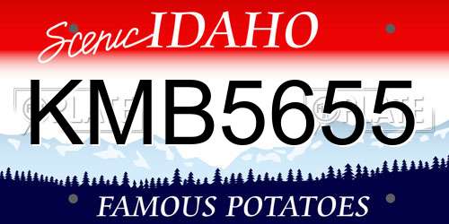 KMB5655 Idaho License Plate