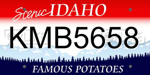 KMB5658 Idaho License Plate