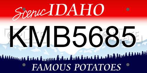 KMB5685 Idaho License Plate