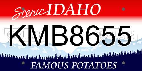 KMB8655 Idaho License Plate