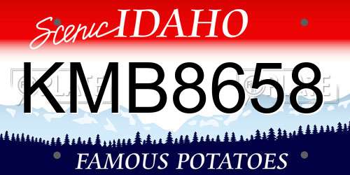 KMB8658 Idaho License Plate