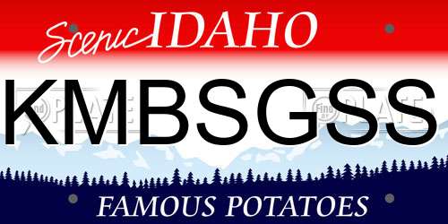 KMBSGSS Idaho License Plate