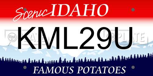 KML29U Idaho License Plate
