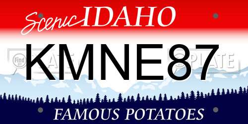 KMNE87 Idaho License Plate
