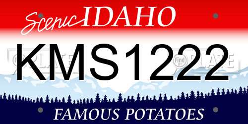 KMS1222 Idaho License Plate
