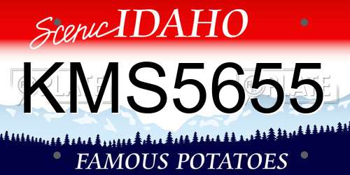KMS5655 Idaho License Plate
